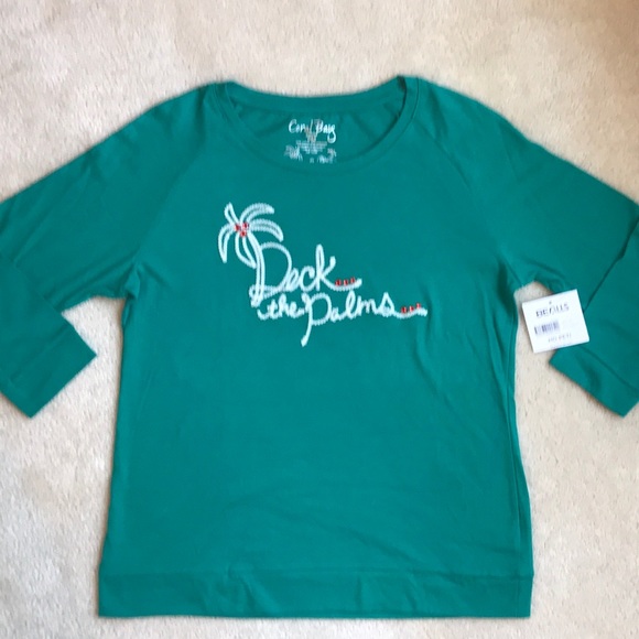 Deck the Palms Coral Bay 3/4 sleeve T-shirt, Sz PM - Picture 11 of 12